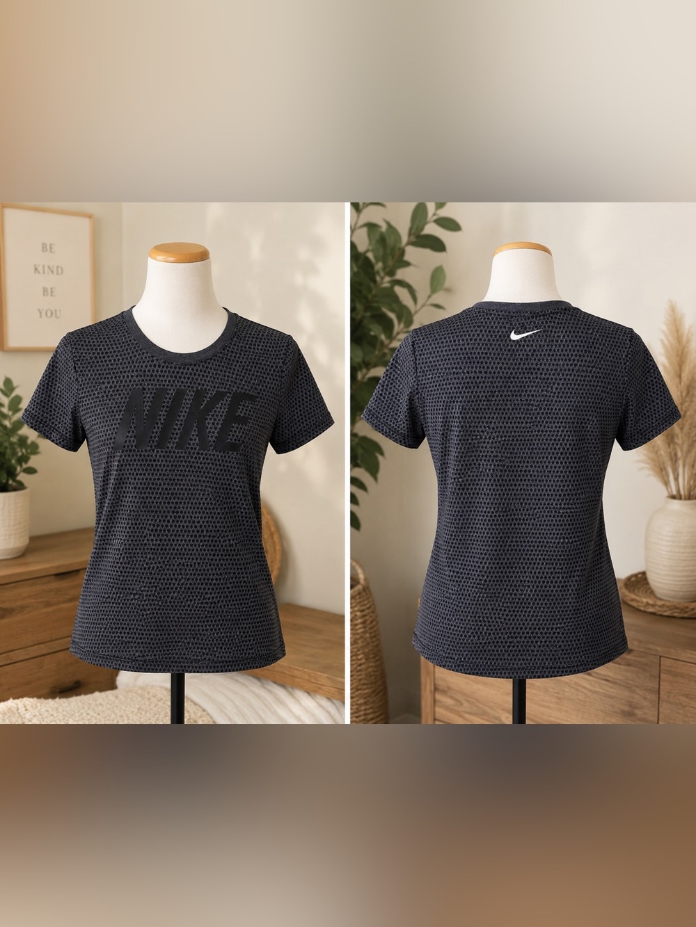 Nike Black Hex-Pattern Short Sleeve Tee